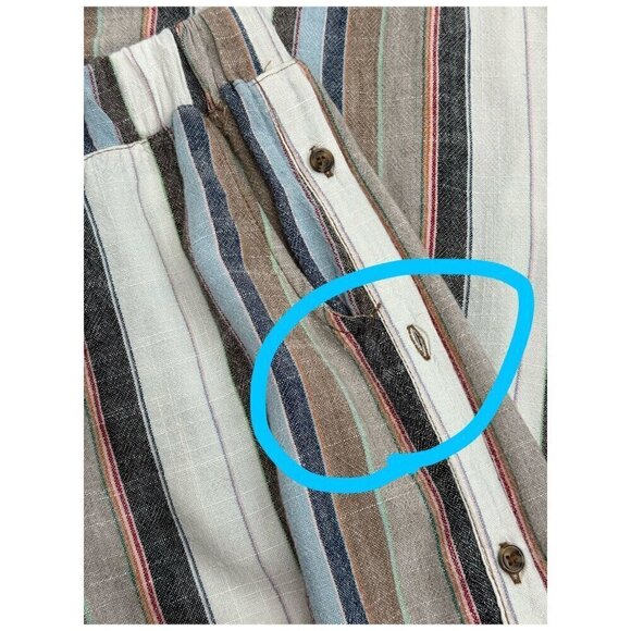 For the Republic Striped Linen-Blend Cropped Wide-Leg Pants Women's Size L - Picture 7 of 9